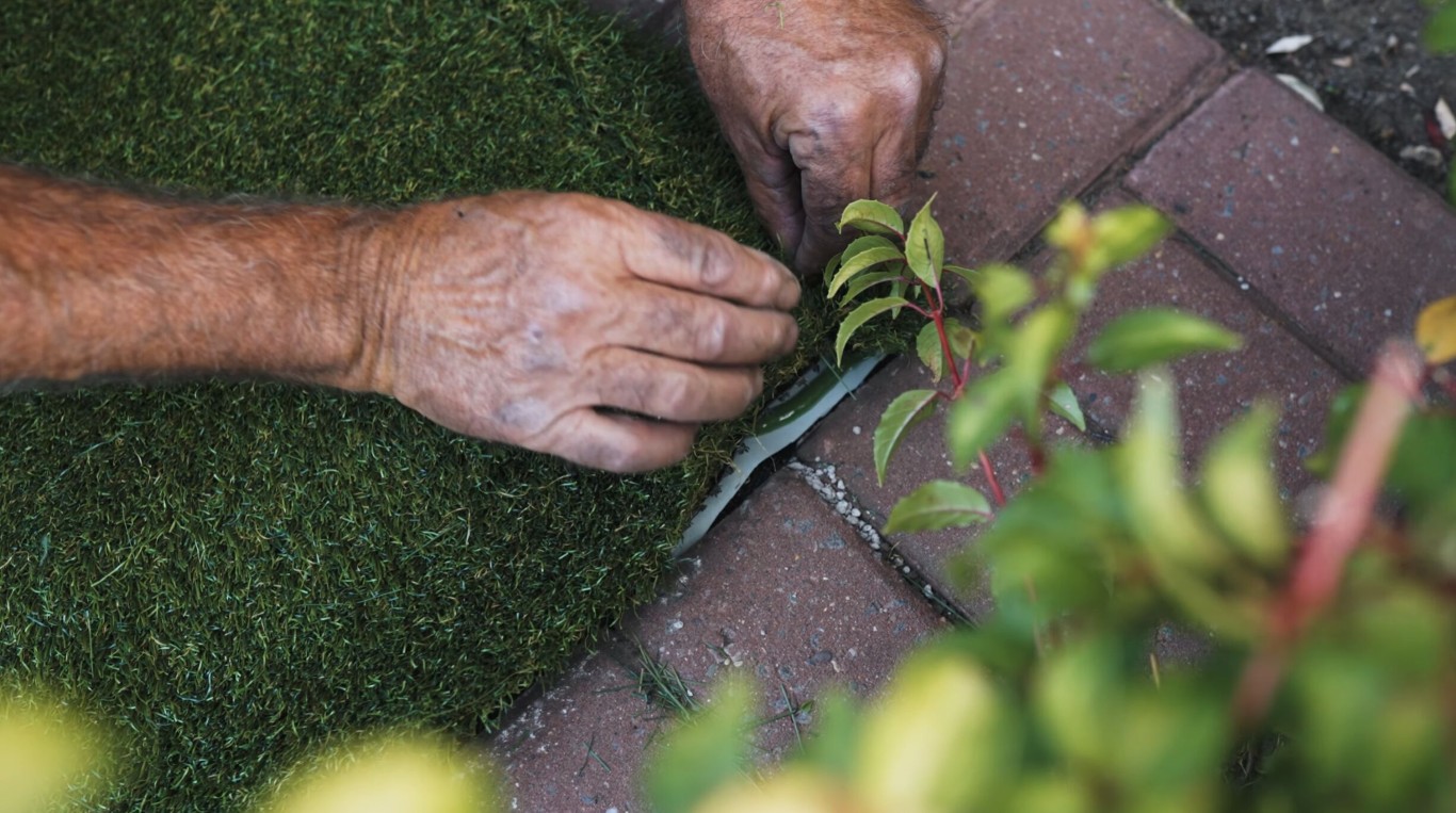 Precise paver and artificial turf edge installation in Novato, CA